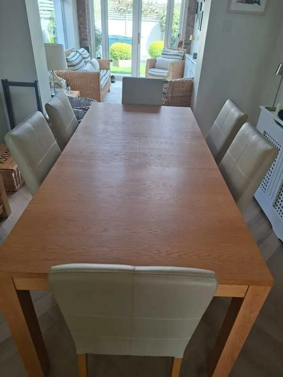 Oak Dining Table(extending) and Chair Set and Sideboard - Image 4