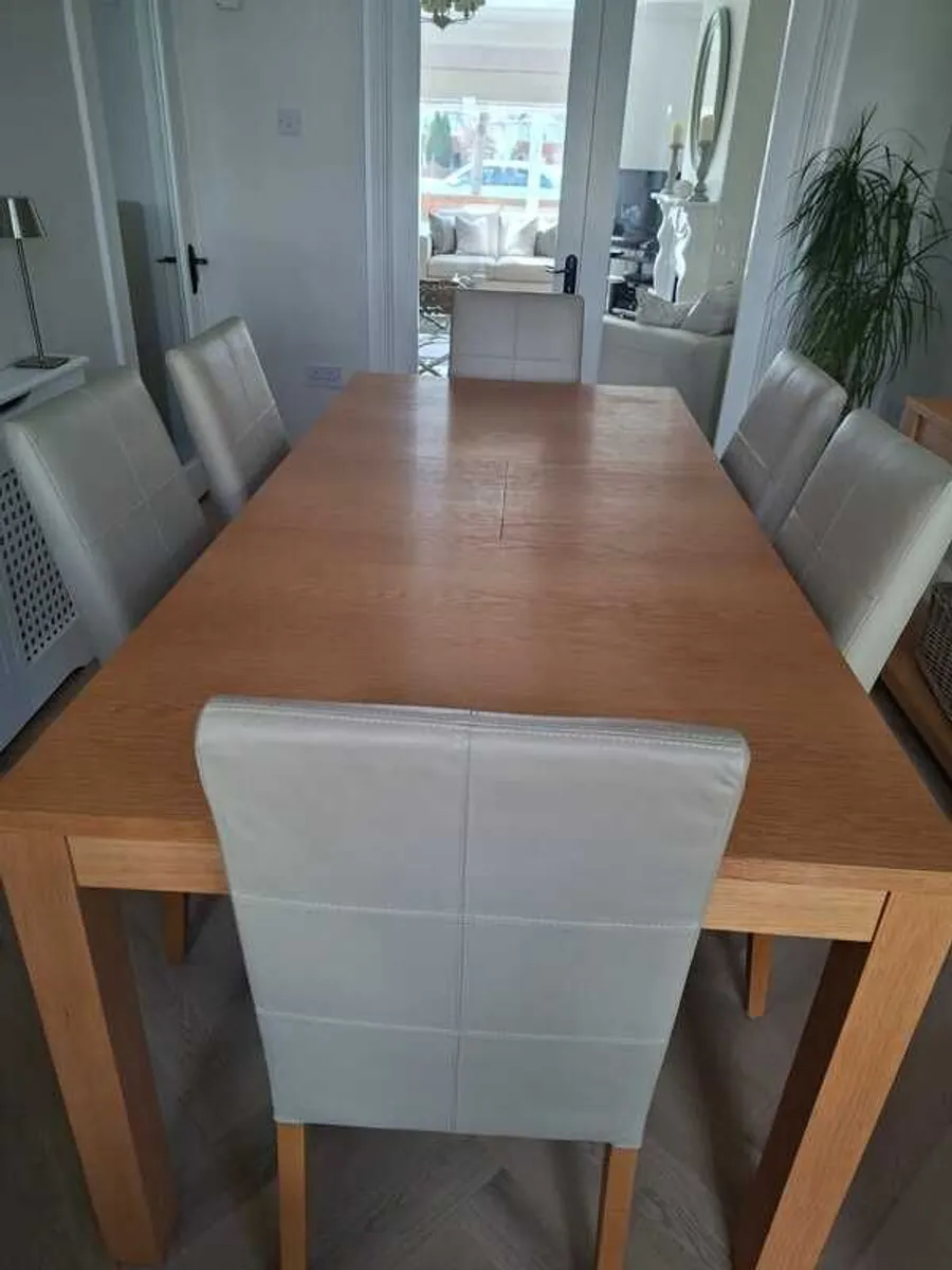 Oak Dining Table(extending) and Chair Set and Sideboard - Image 1