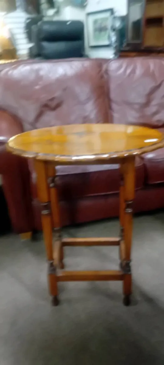 Vintage Solid Oak Side Table - Image 1