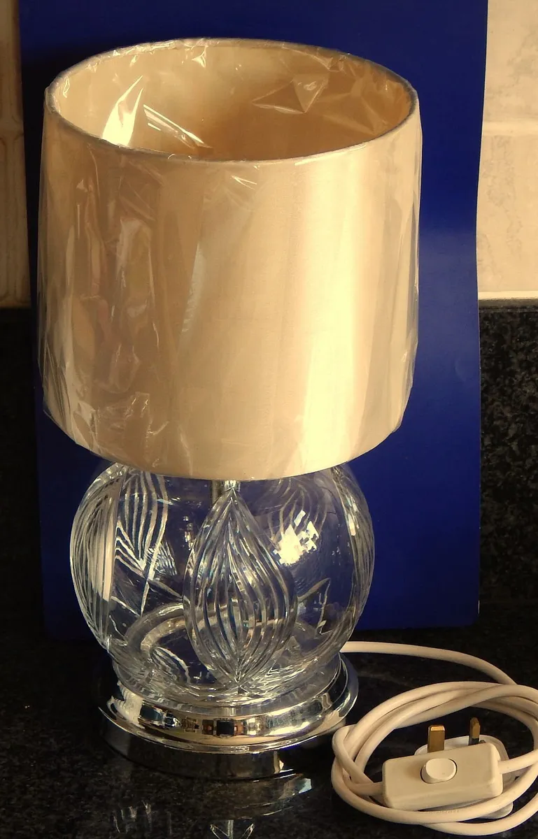 Tipperary Cut Crystal Table Lamp with New Shade - Image 2