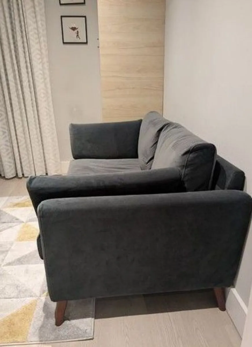 Kendal Charcoal Velvet 2-Seater Sofa - Image 3