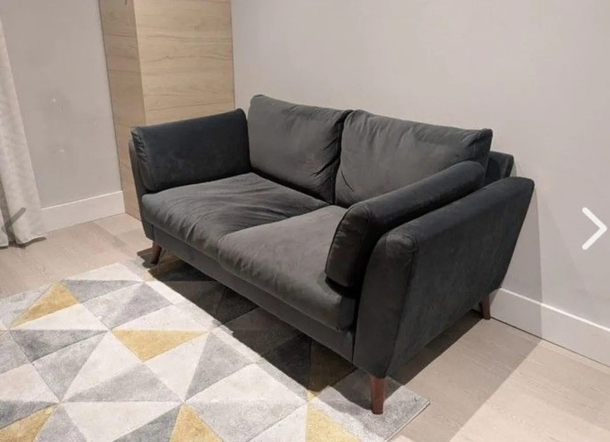 Kendal Charcoal Velvet 2-Seater Sofa - Image 4
