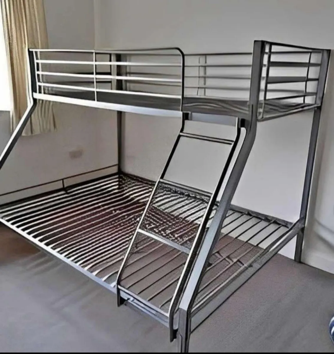 Gray steel metal bunkbeds