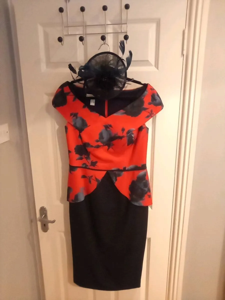 MOTHER  OF. THE. BRIDE. DRESS. AND. FASCINATOR - Image 1