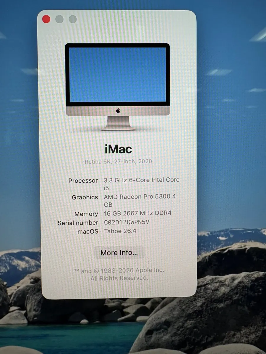iMac - 2020 - 27 Inch - 16 GB RAM - 3.3 i5 - AMD - Image 4