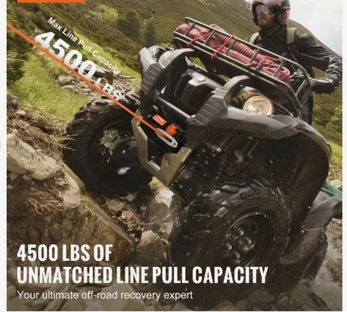 Electric Winch ATV UTV 2041.2 kg - Image 2