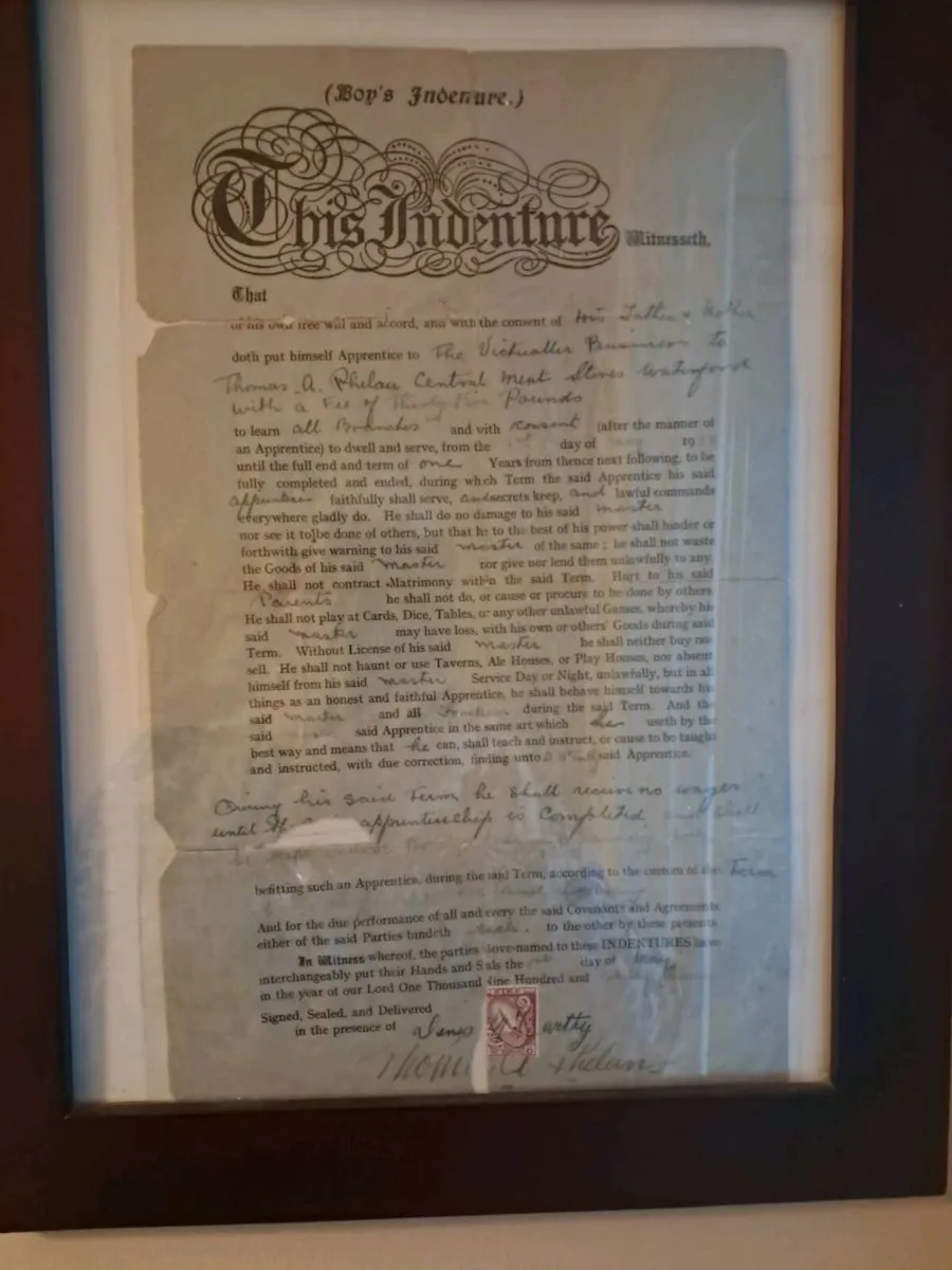 0ld vintage/antique work contract