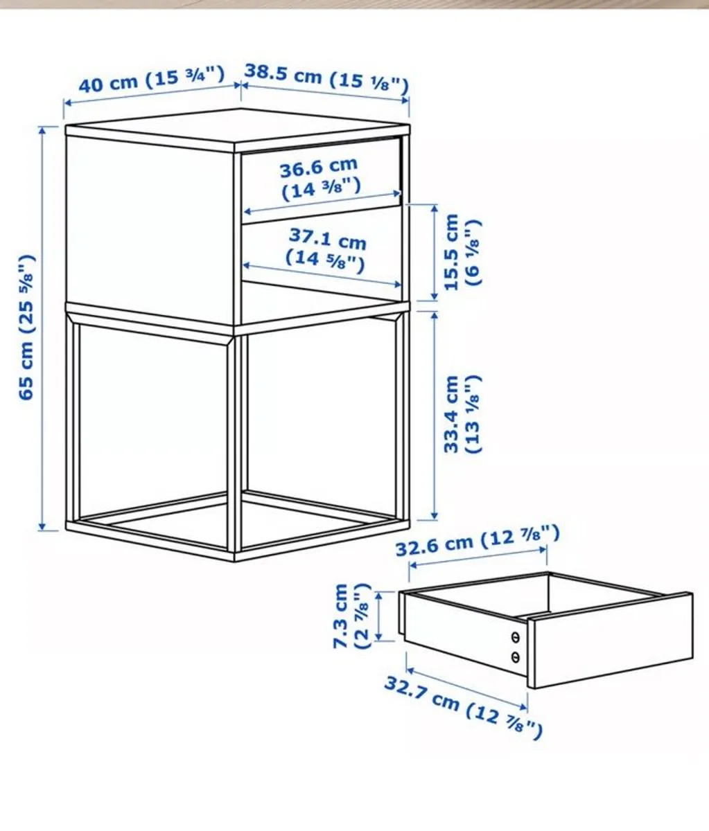 White Vikhammer side/bedside table/lockers - Image 4