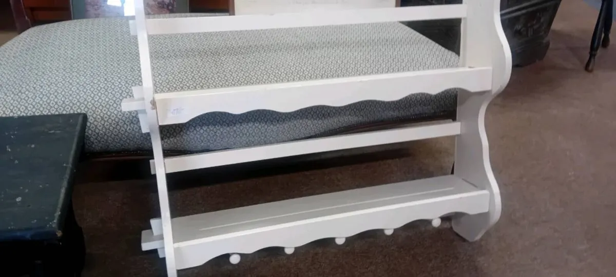 Vintage Painted Wall Shelf Unit