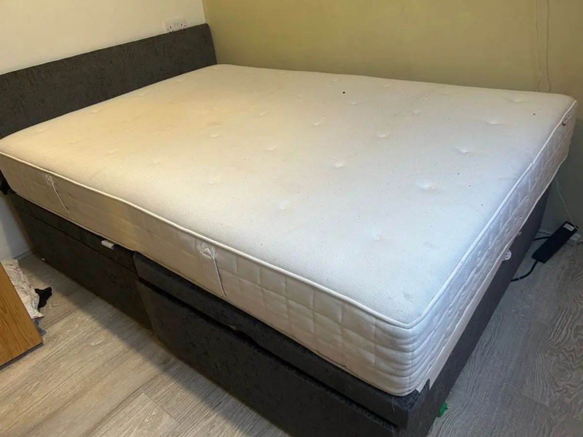 Double divan bed with mattress