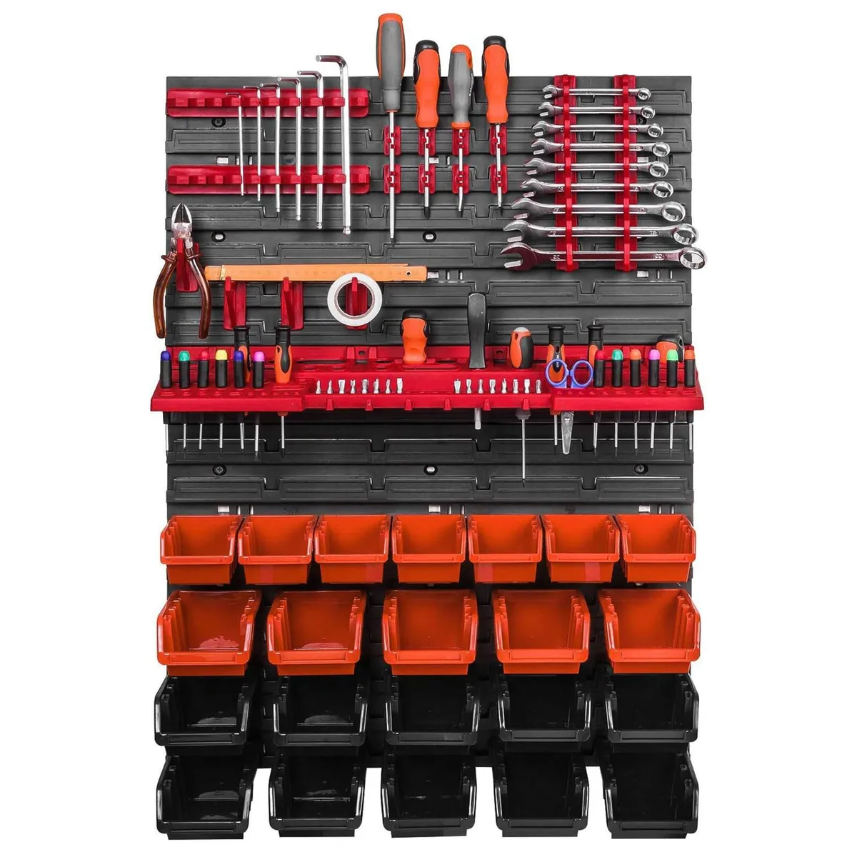 41pcs Wall Mounted Tool Storage Bin Organiser Set - Image 1