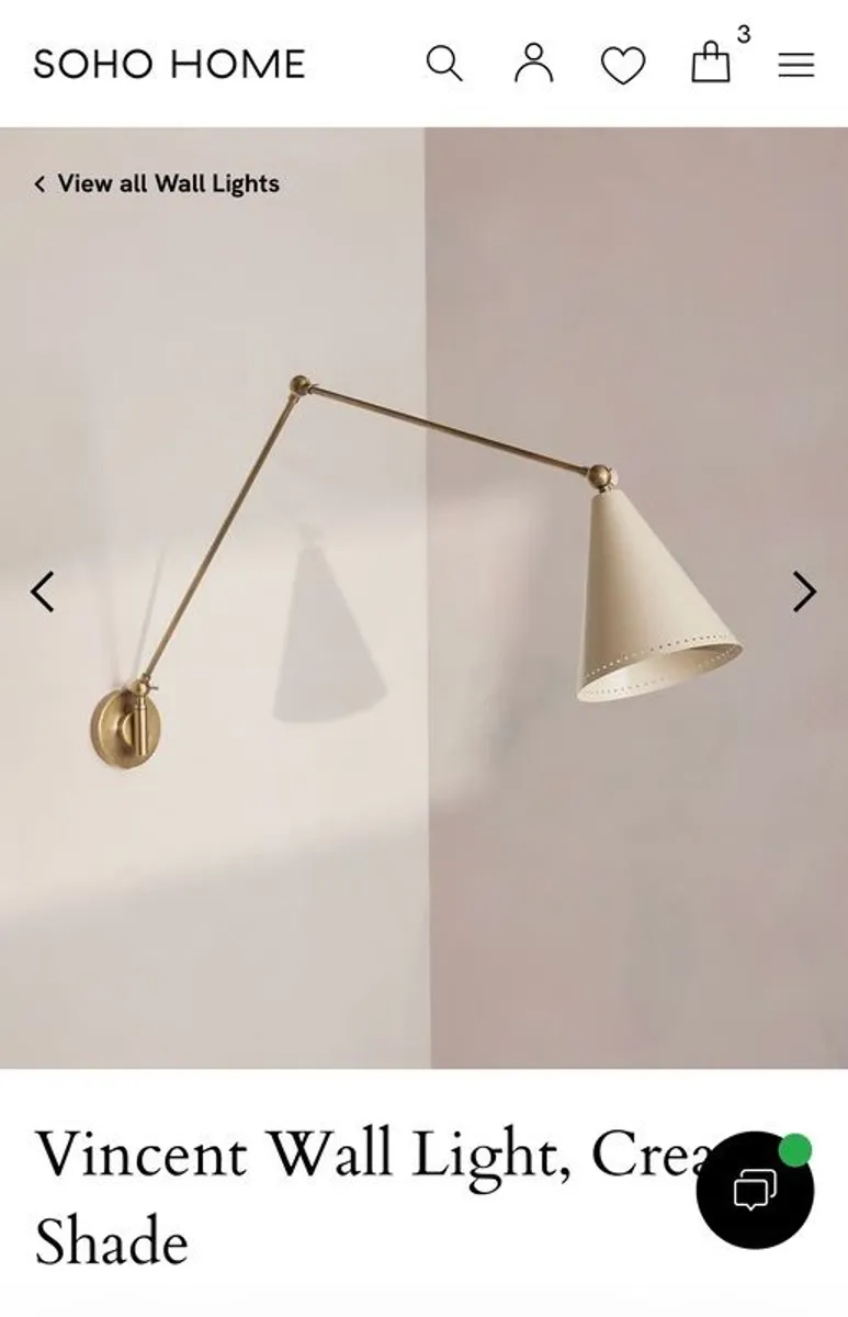 Brand new designer soho home wall light bought for 400 euro + shipping - Image 1