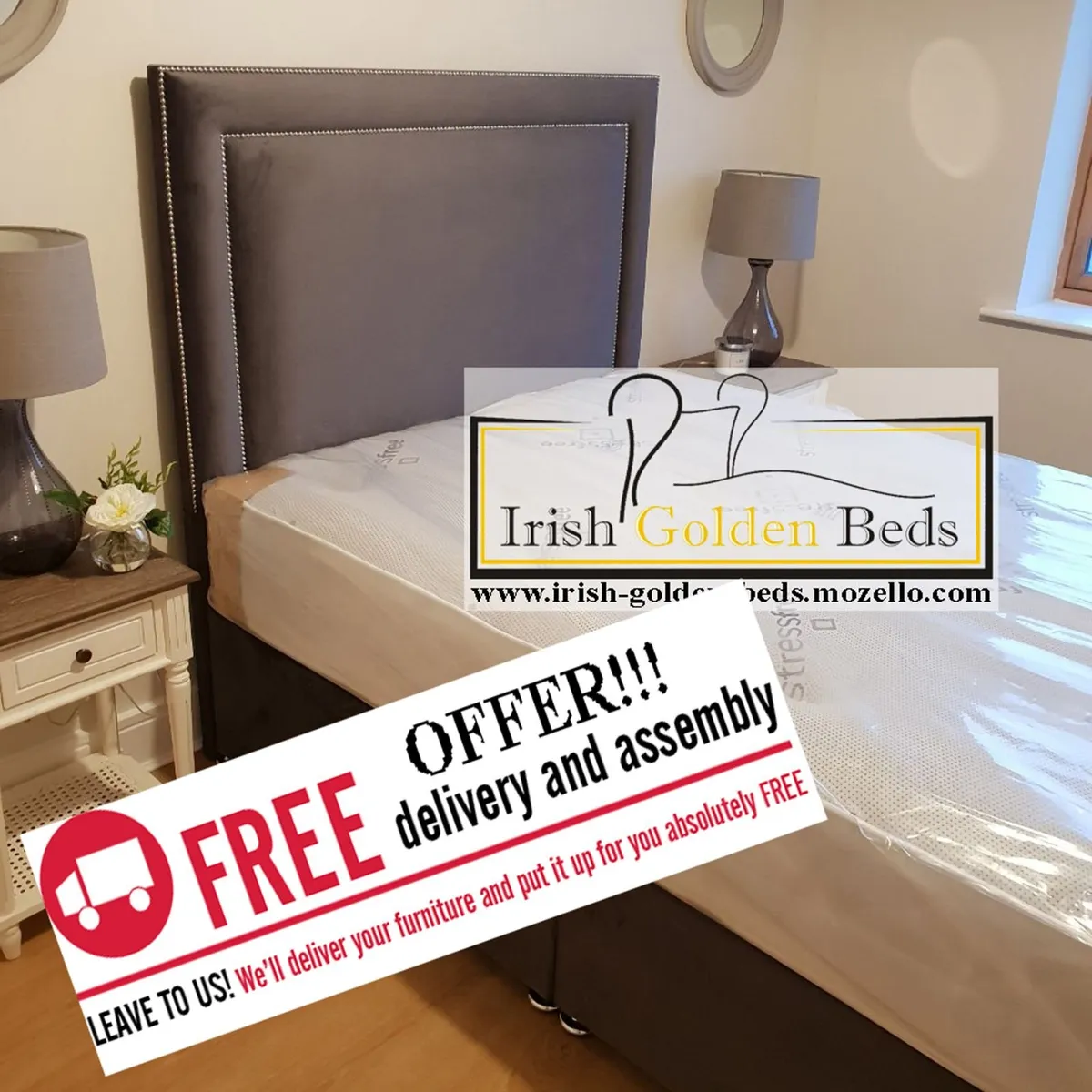 bed frame and headboard, free delivery - Image 2