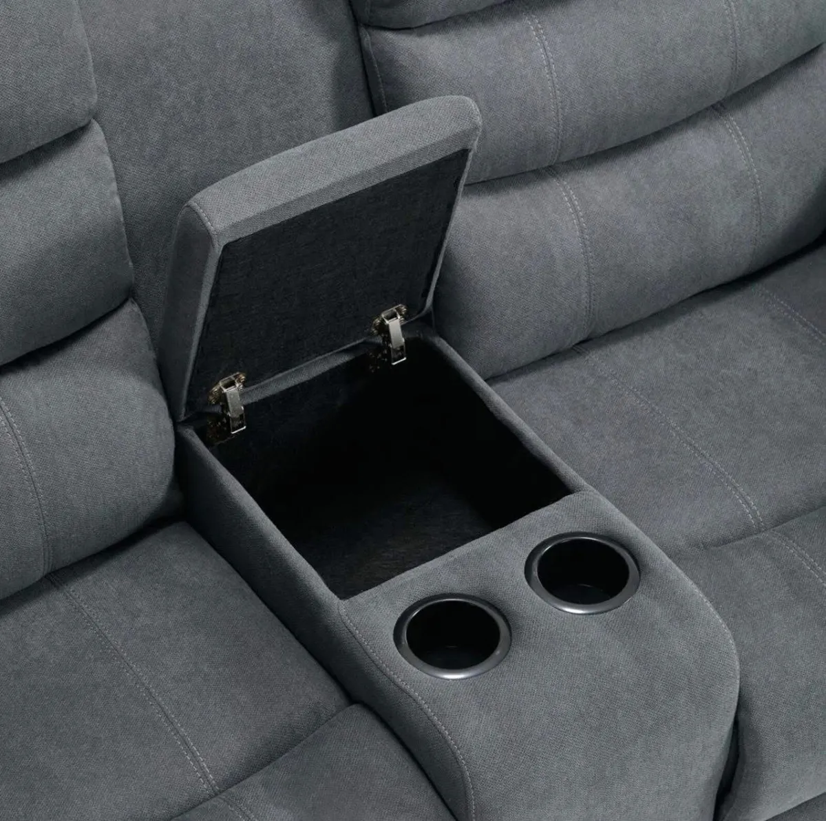 New 3+2 Grey Fabric Recliner - Image 4