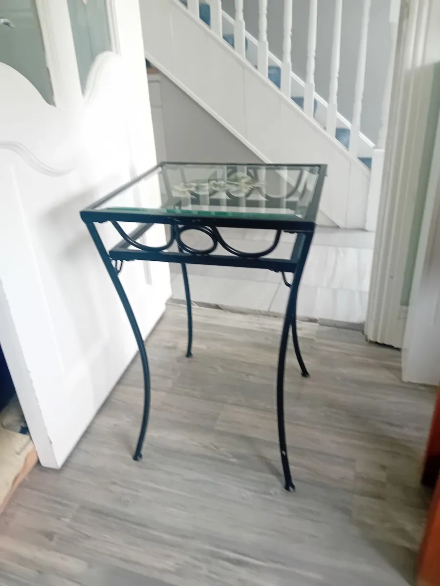 Roth Iron Table with glass top - Image 1