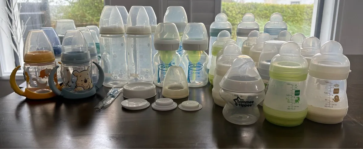 Assortment of Bottles and Mam Bottle Sterilizer - Image 2