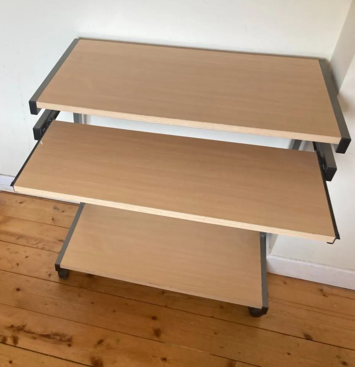 Compact Computer Desk with Slide-Out Tray - Image 1