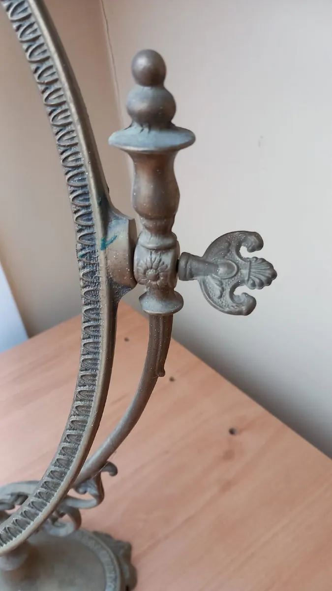 Antique Brass Oval Tilting Vanity Mirror - Image 4