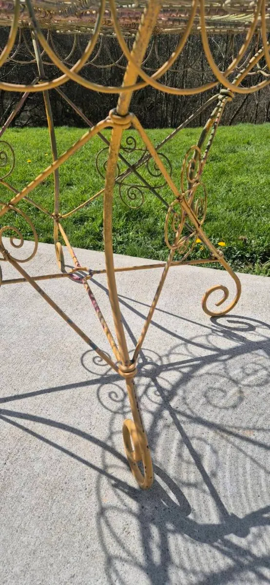Vintage French Wrought Iron Garden Table - Image 3