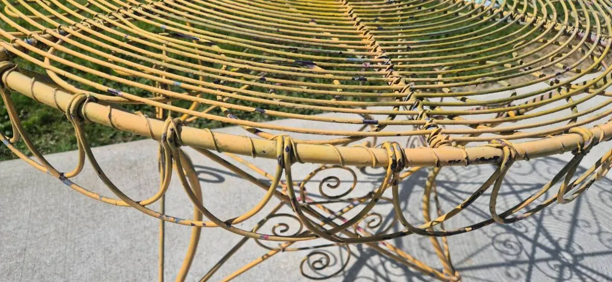 Vintage French Wrought Iron Garden Table - Image 4