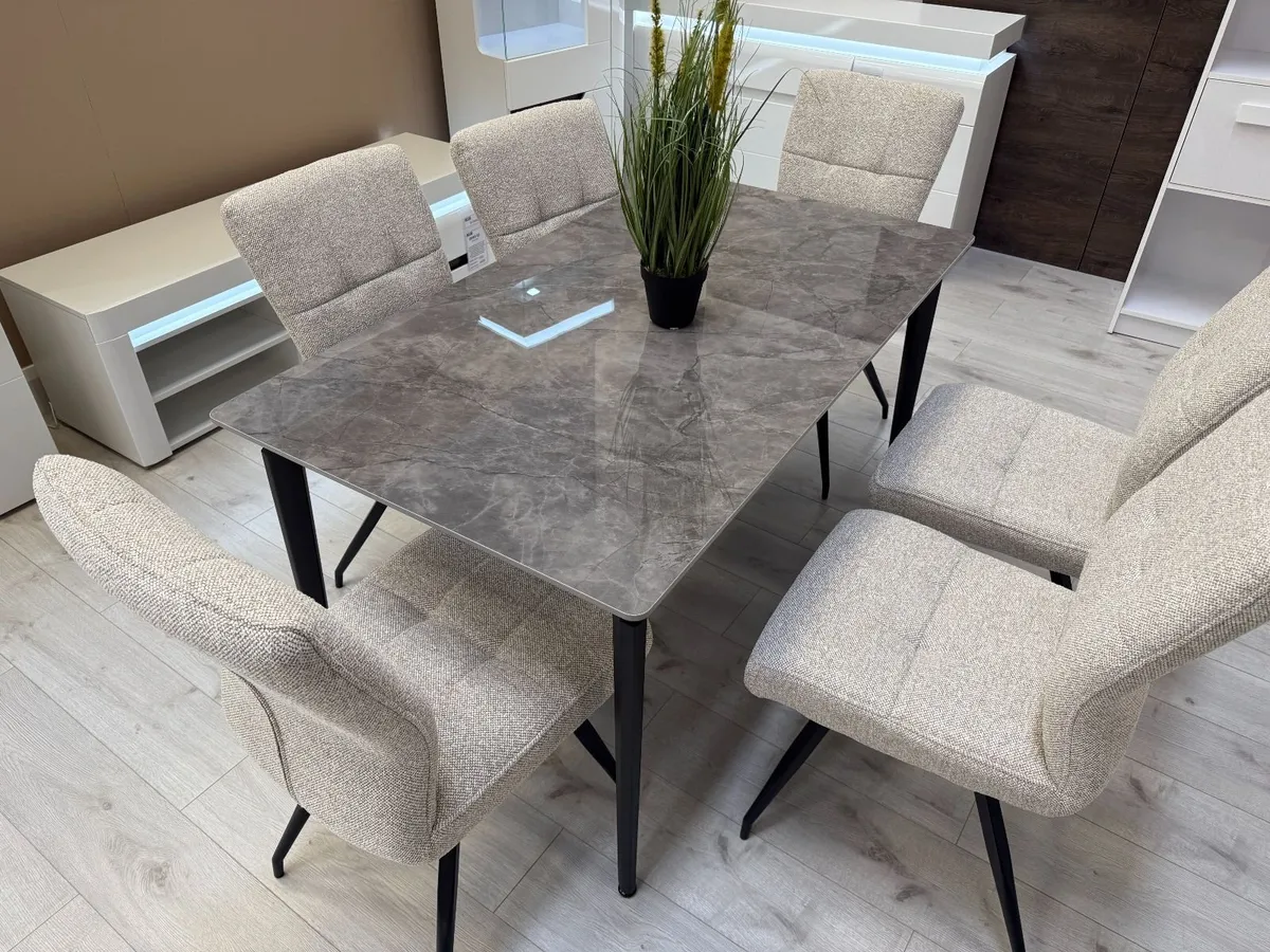 140cm Marble Effect Dining Table – SALE - Image 2