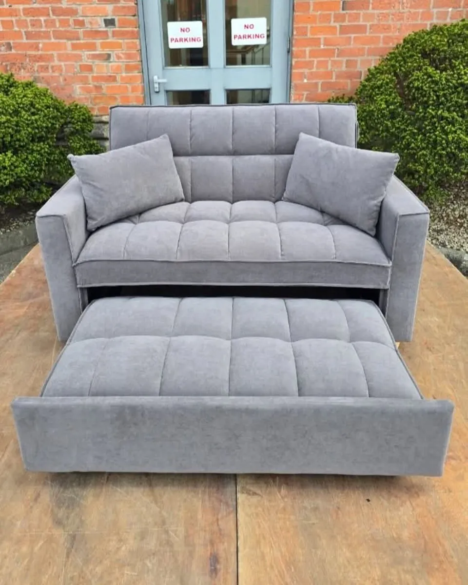 Luna Dark Grey & Light Grey Pull Out Sofa Bed - Image 4