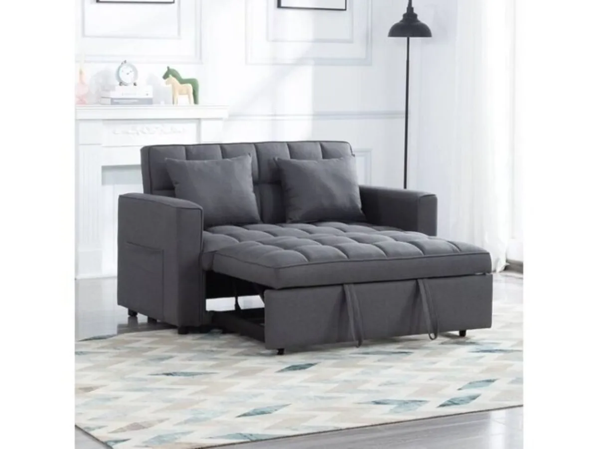 Luna Dark Grey & Light Grey Pull Out Sofa Bed - Image 1