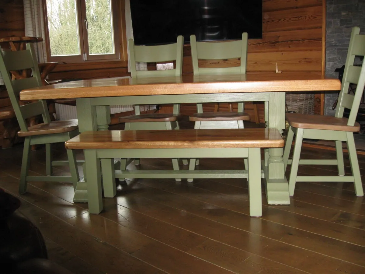 table and chairs and bench - Image 1