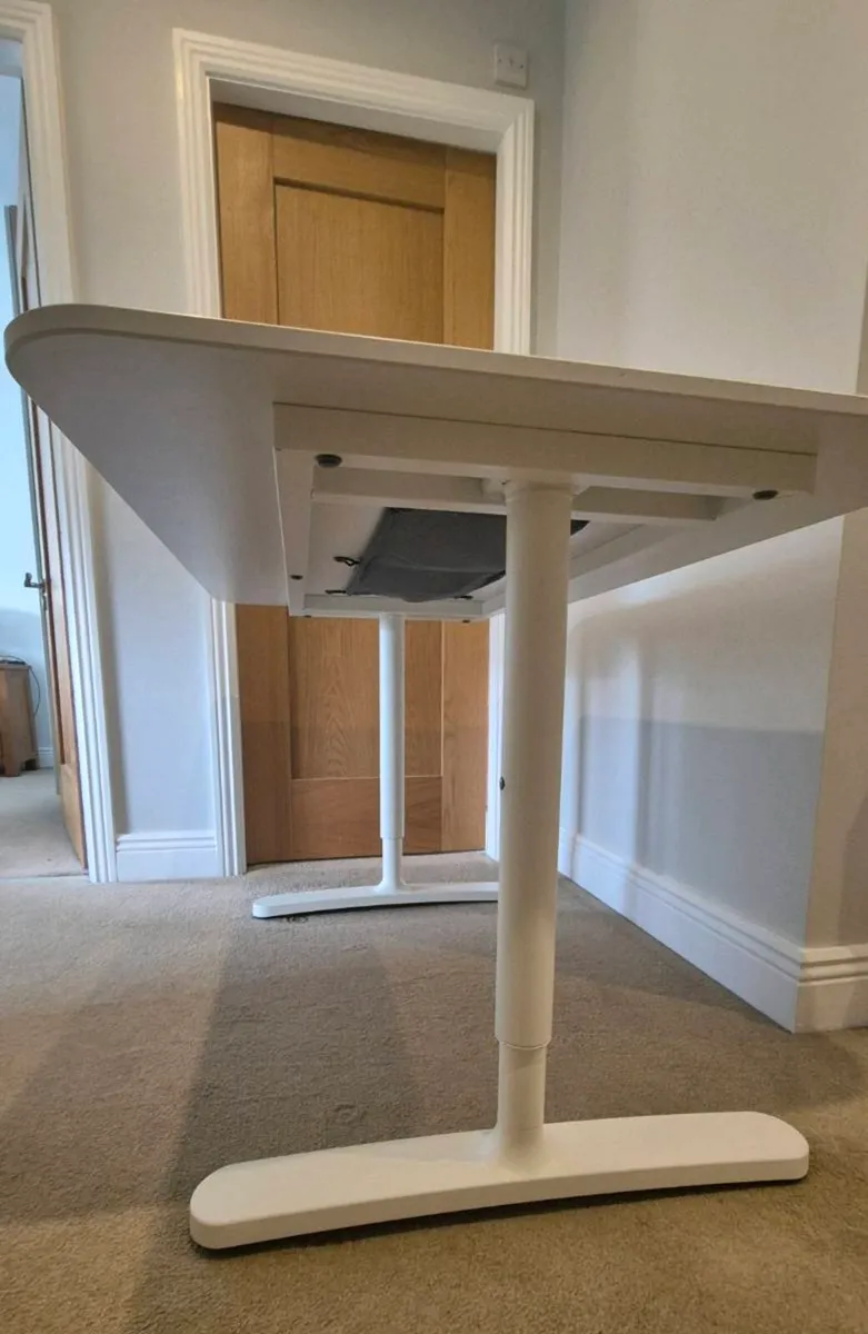 White IKEA Desk - 120x80 & Adjustable Height - Image 4