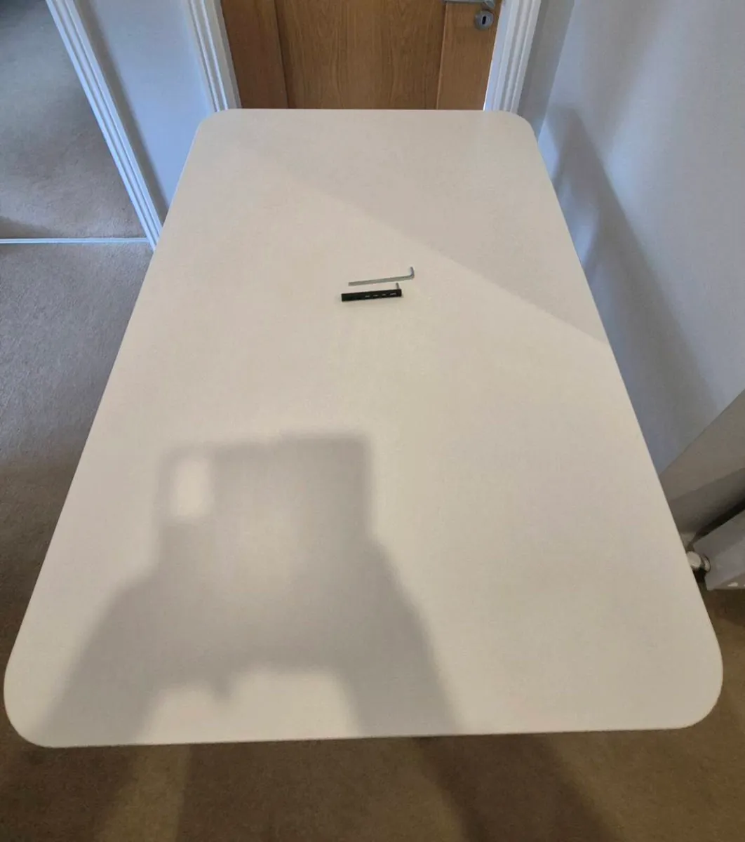 White IKEA Desk - 120x80 & Adjustable Height - Image 2