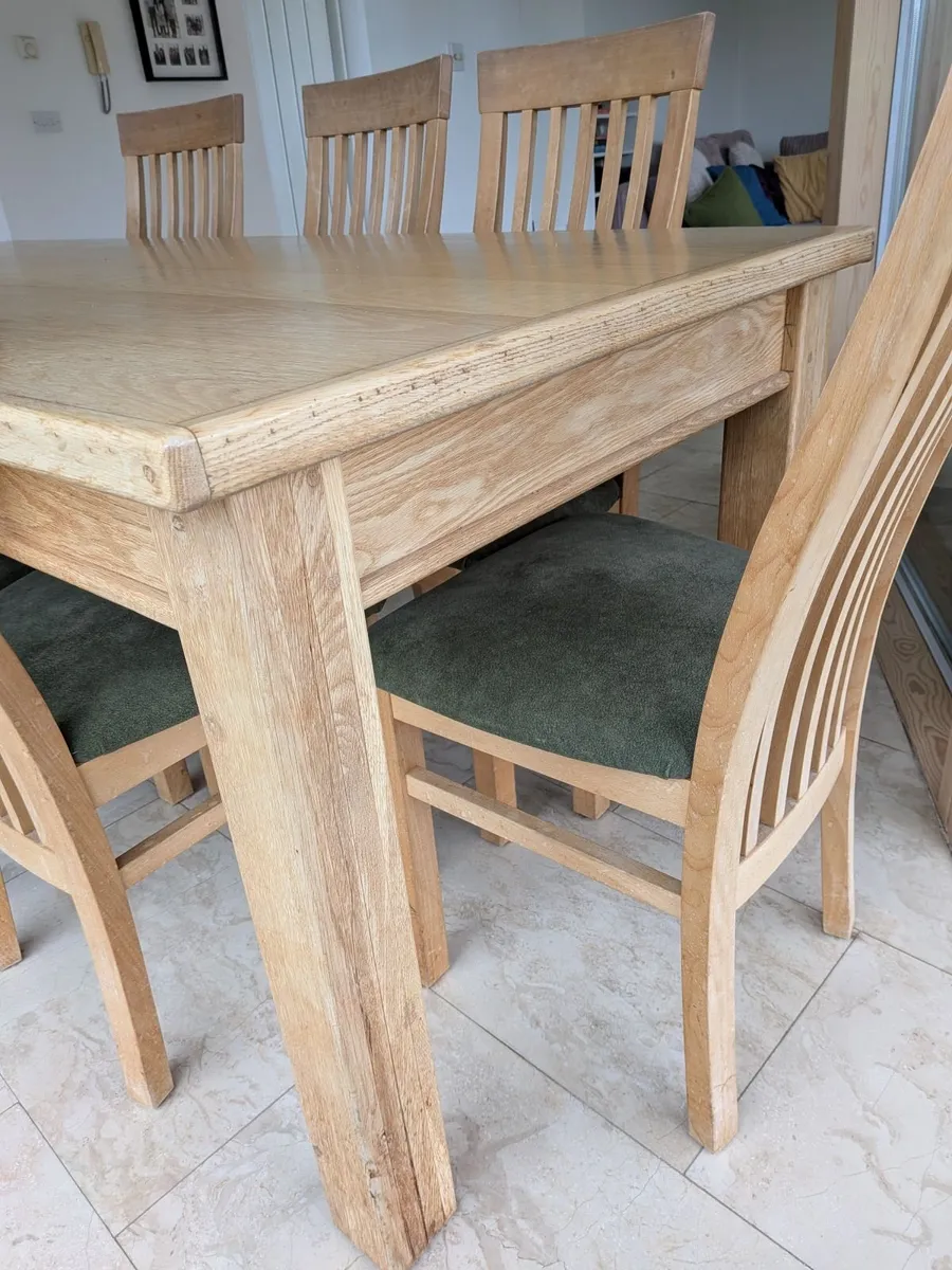 Solid Oak Dining table &  8 chairs - Image 2