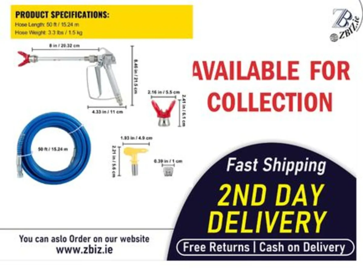 Airless Paint Sprayer Gun and Hose Kit Tool - Image 1