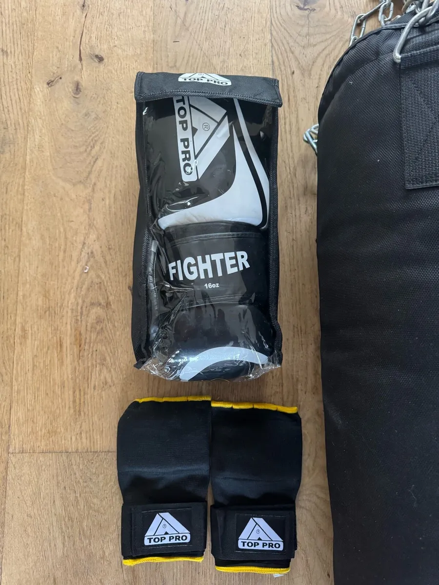 Boxing bag + Wall Bracket + Gloves - home set up - Image 3
