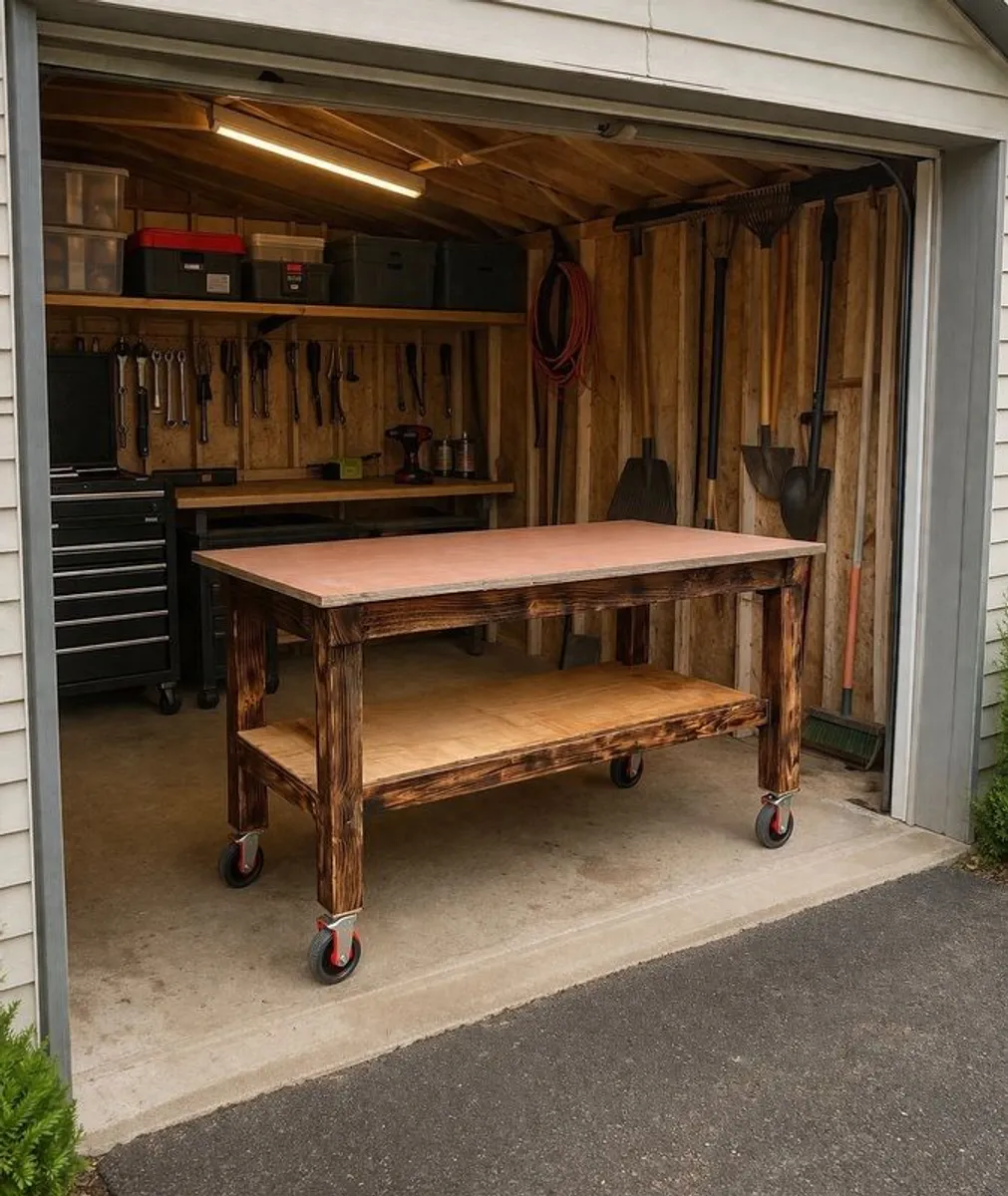 Large Heavy Duty Rustic Workbench 1800x900x900mm - Image 1
