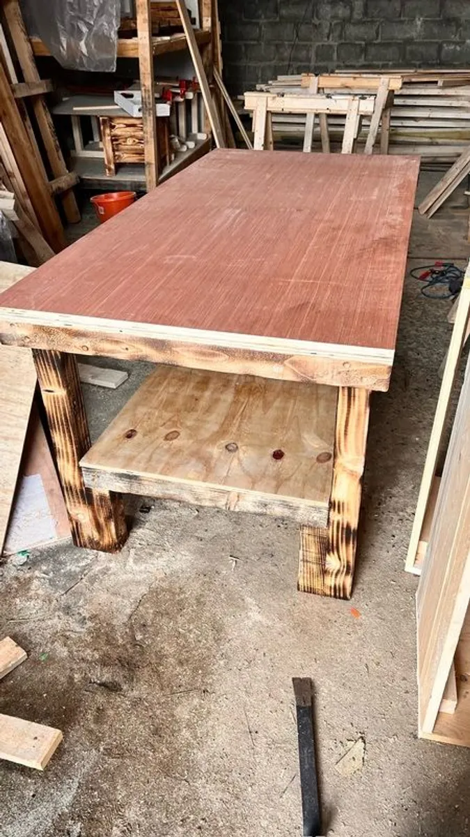 Large Heavy Duty Rustic Workbench 1800x900x900mm - Image 2