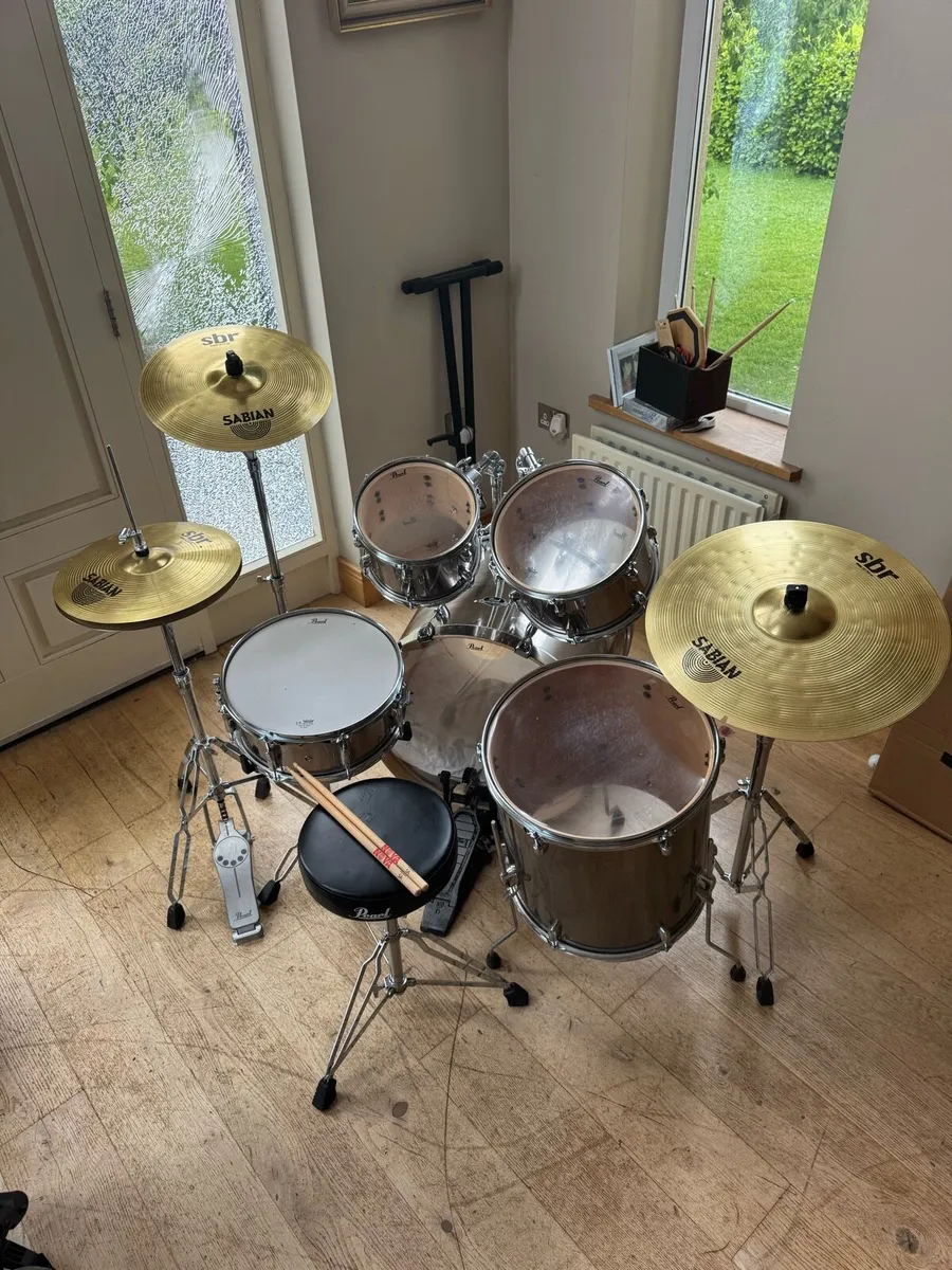 Pearl Export Drum Kit+Sabian Cymbols-Full set up - Image 1