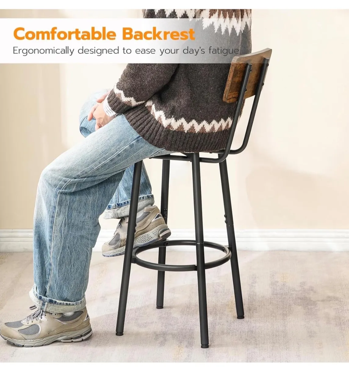 Bar Stools Set of 4 , Breakfast Bar Stools - Image 4