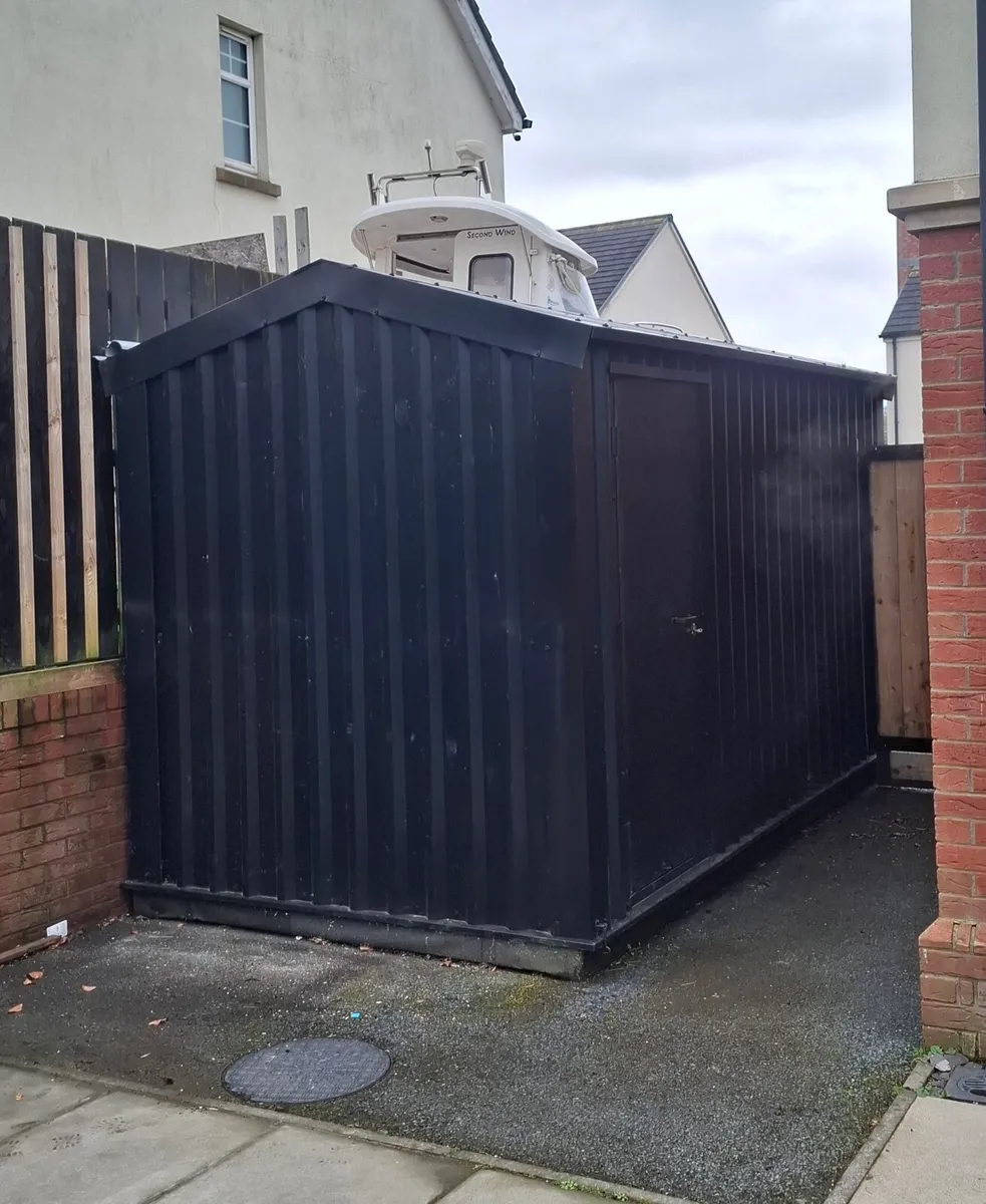 Black steel 2m X 4m storage shed