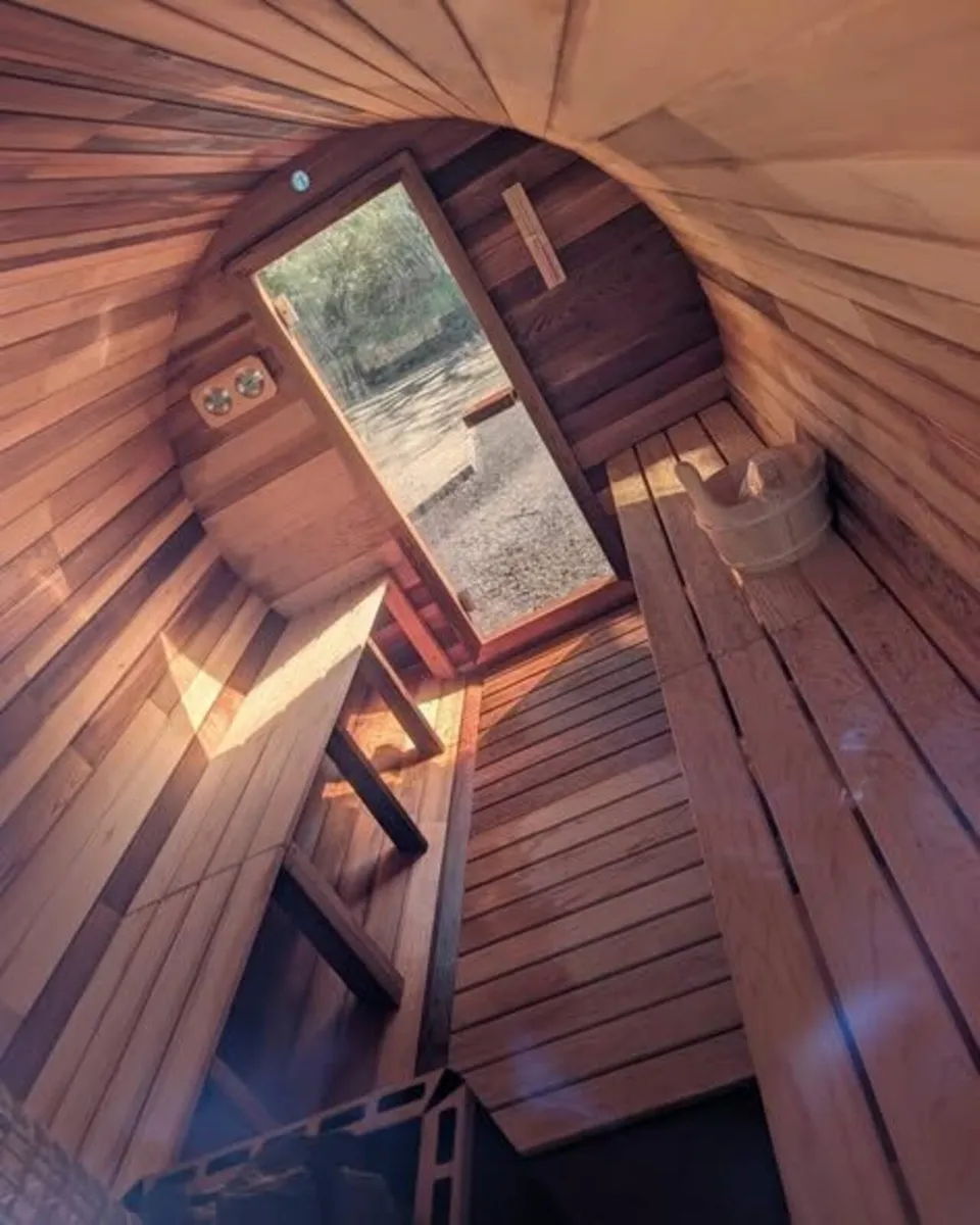 Canadian Cedar WoodFired Sauna 3m by 1.8 10 people - Image 2