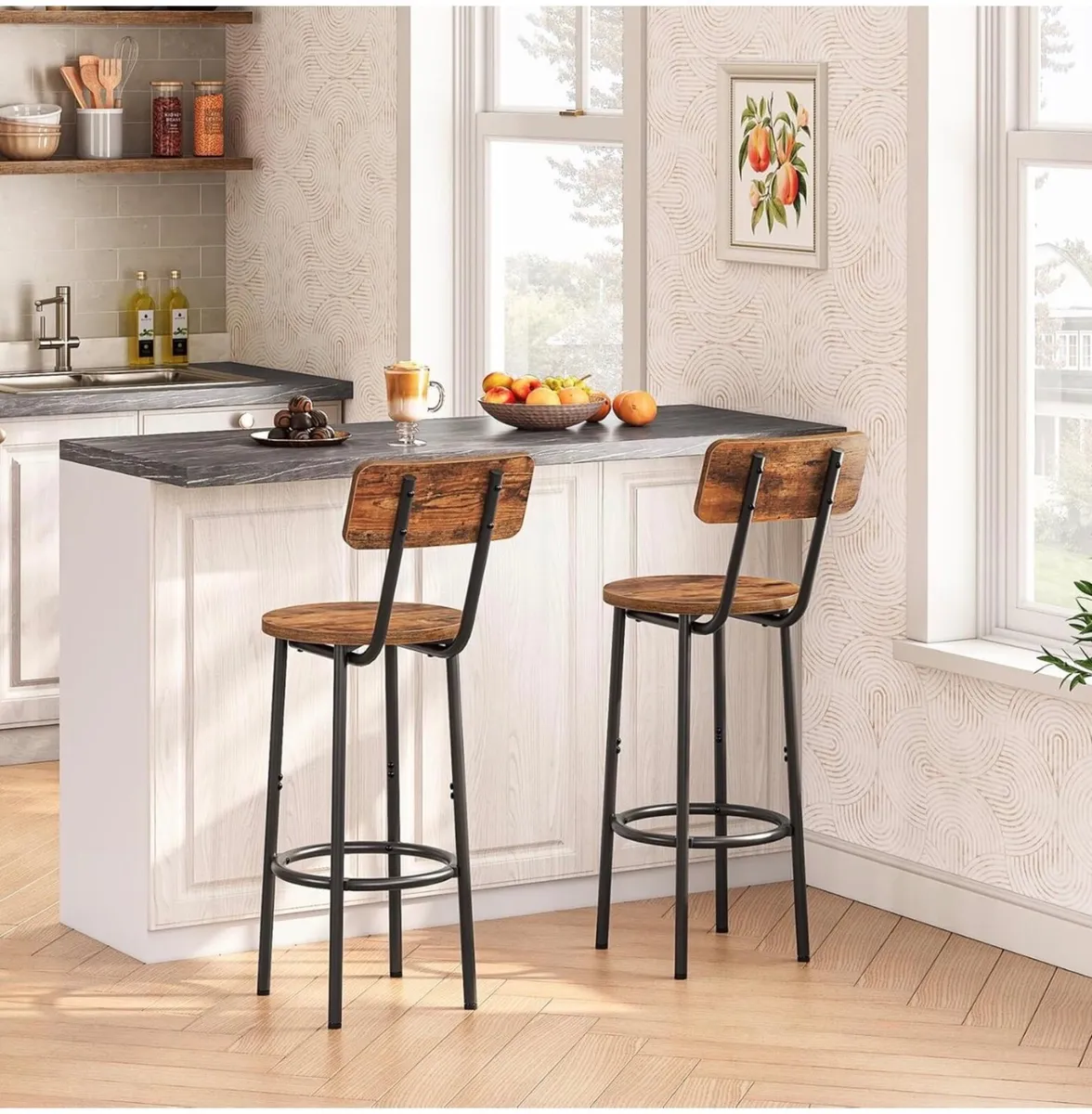 Bar Stools Set of 4 , Breakfast Bar Stools - Image 3