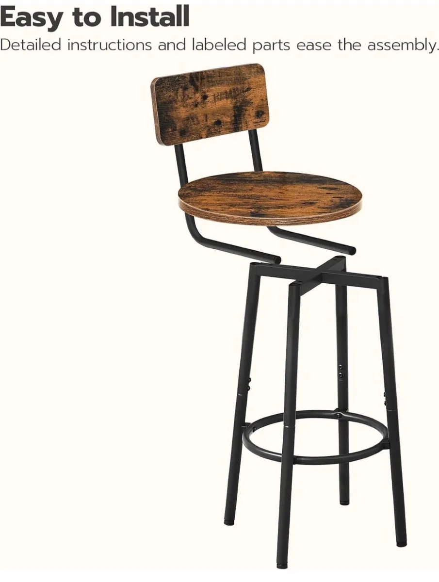 Bar Stools Set of 4 , Breakfast Bar Stools - Image 4