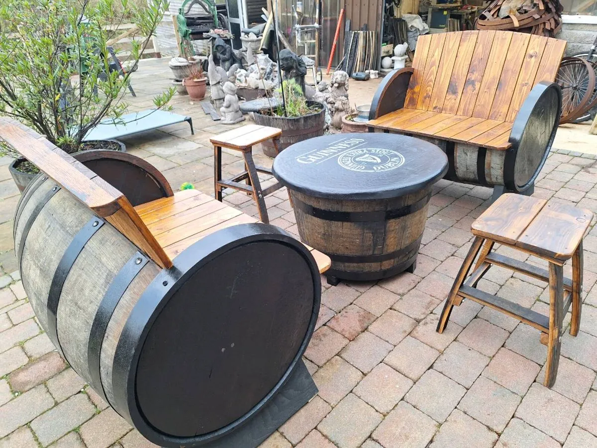 Oak barrel garden furniture - Image 4