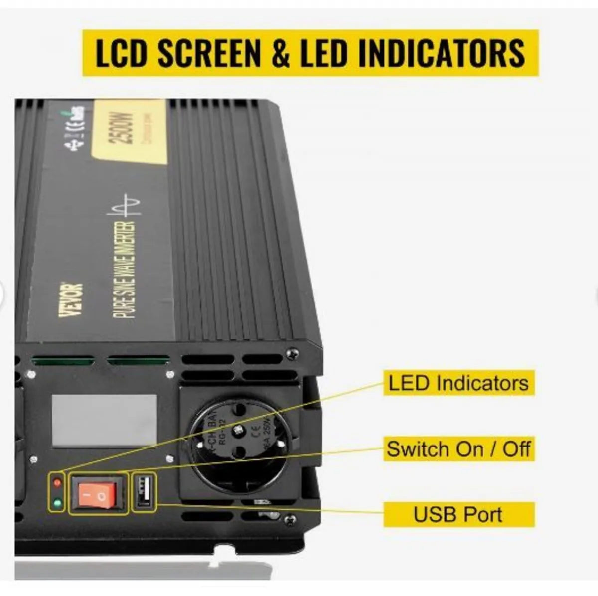 Pure Sine Wave Inverter 2500W Power Inverter - Image 2