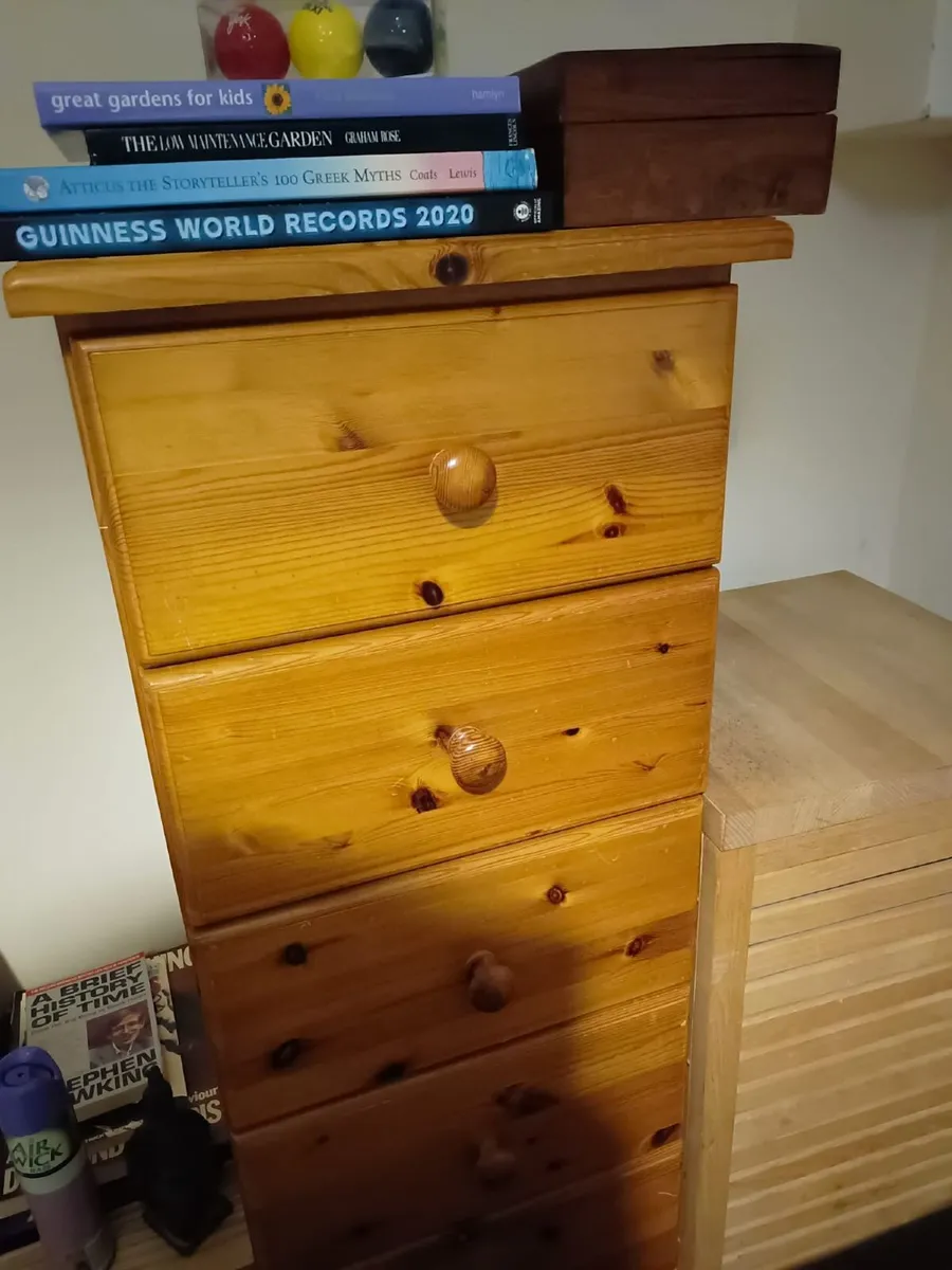 Tall solid pine chest of drawers