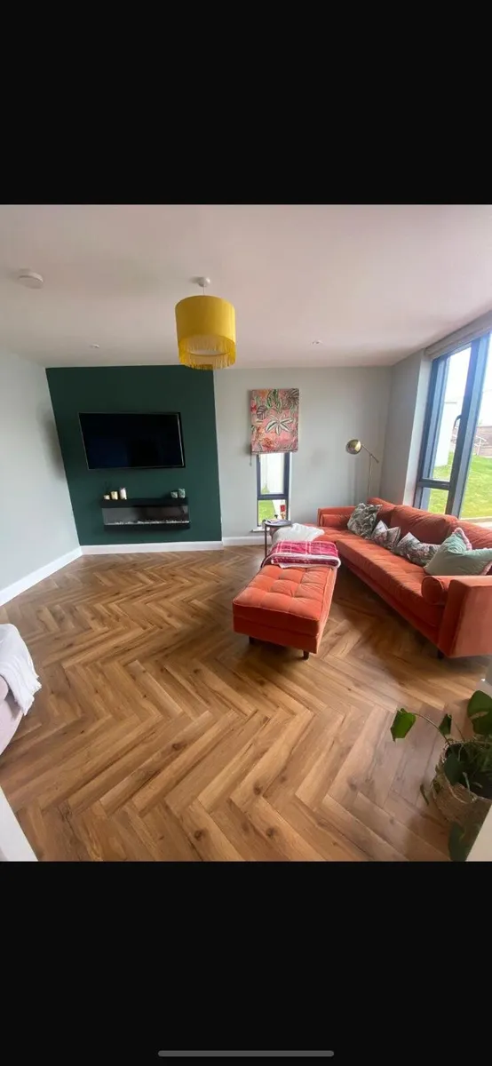 L shaped couch and ottoman - Image 2