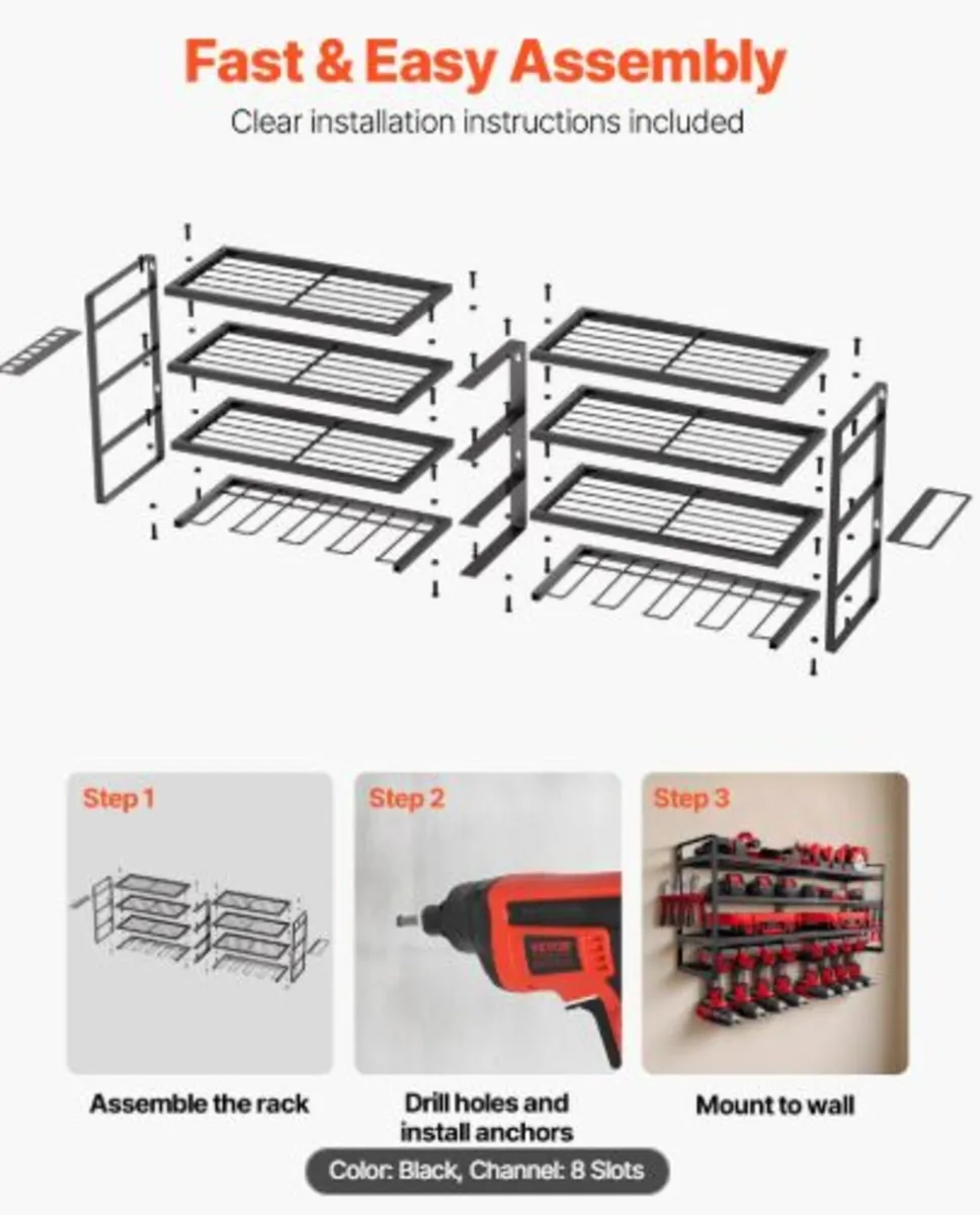 Power Tool Organizer Wall Mount, 4-Layer Storage - Image 4