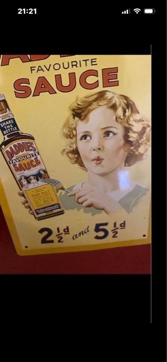 Daddies Favourjite Sauce Metal Sign - Image 2