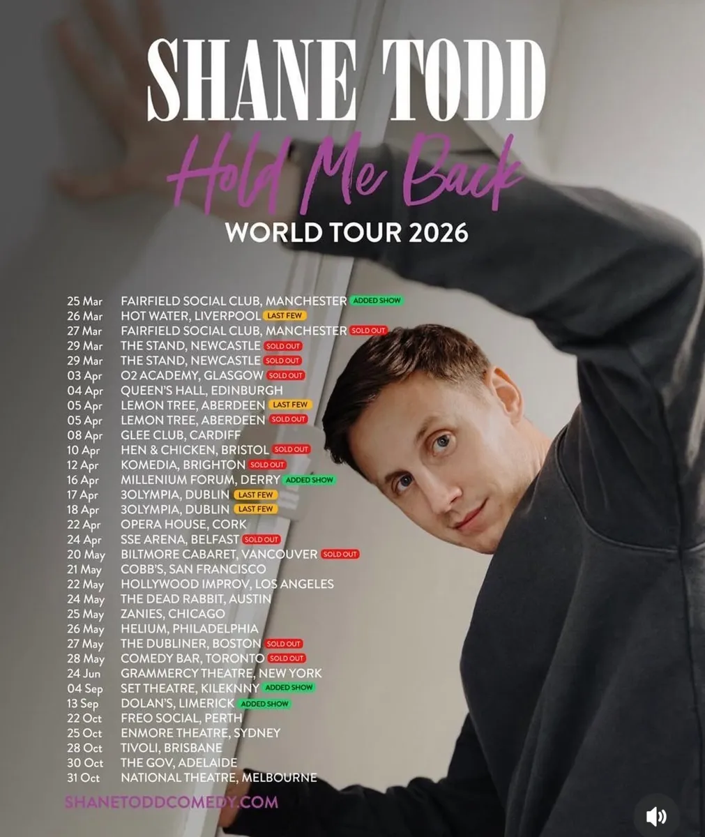 6 x Shane Todd tickets Friday April 17th