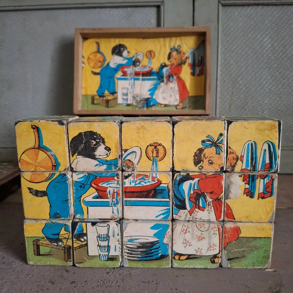 1950s French Nursery Puzzle Blocks - Image 2