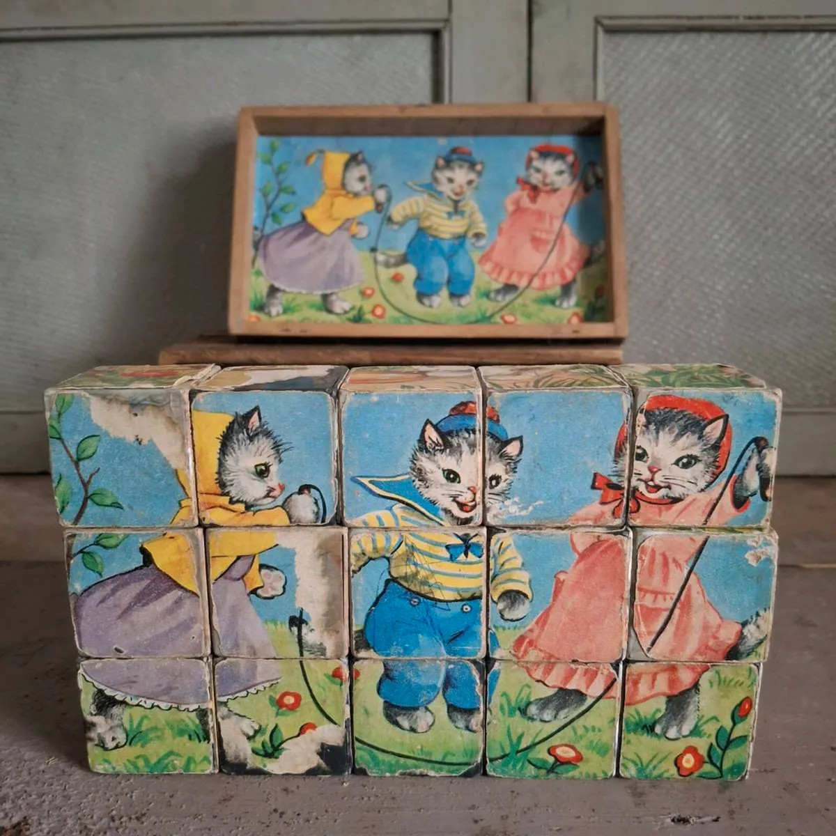 1950s French Nursery Puzzle Blocks - Image 4